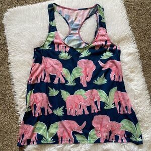 Simply Southern Pink Elephant Tank Top Size Medium
